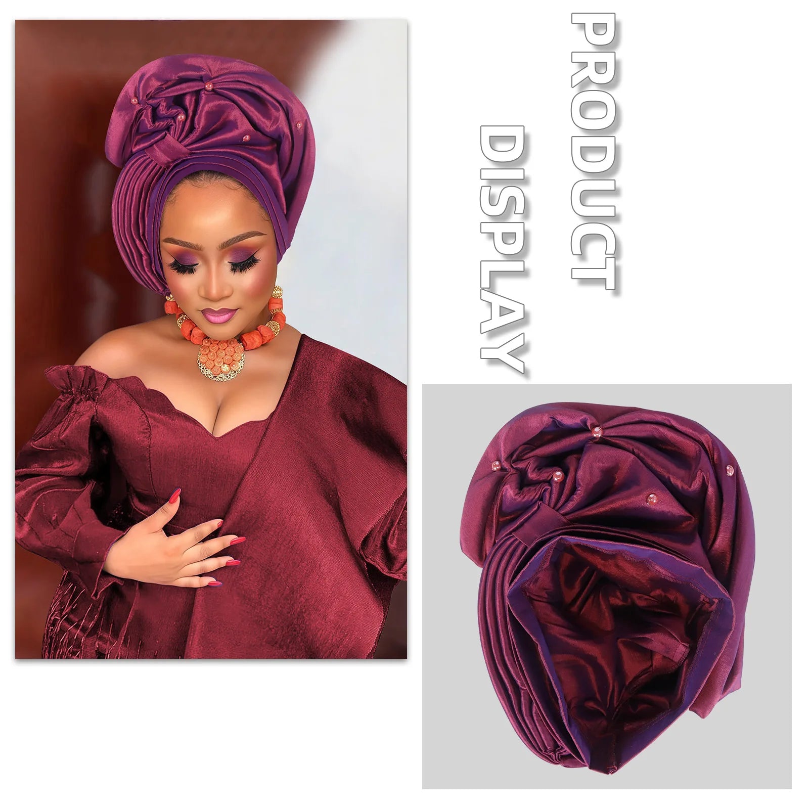 New Luxury Shiny Turban Cap for Women African Auto Gele Headties Nigeria Wedding Party Geles Hijab Bonnet Hat Head Wrap Headgear