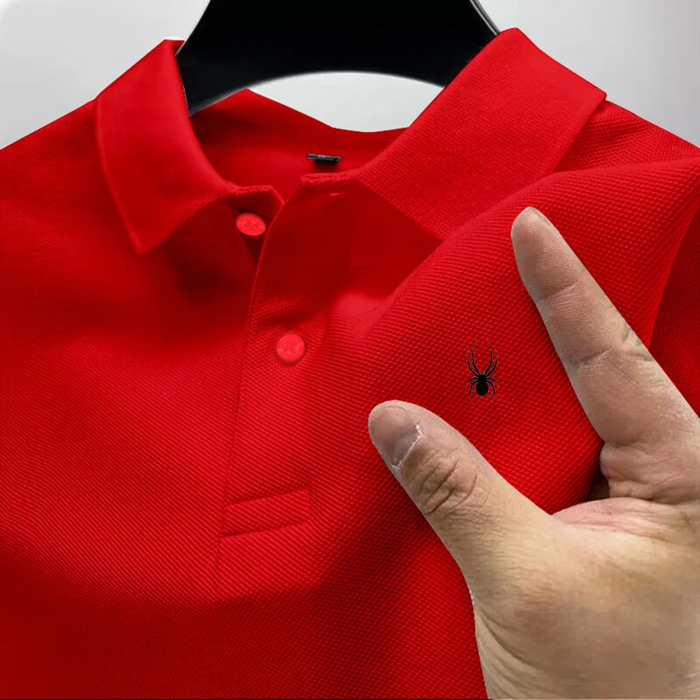 Summer new men's polo collar shirt, casual and versatile, high-quality short sleeved printed multi-color T-shirt top for busines