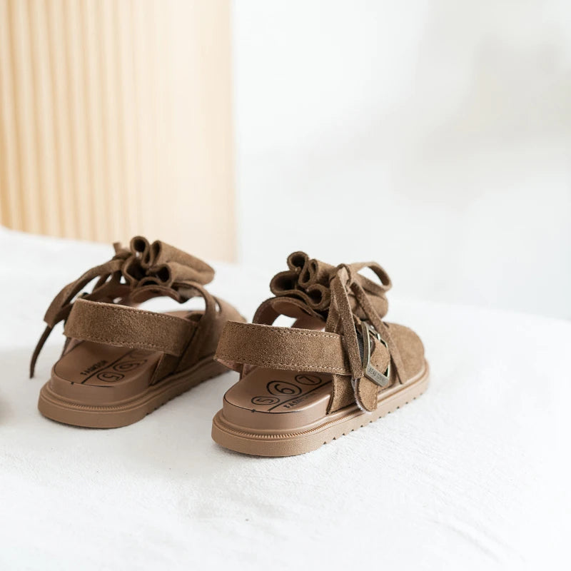 2025 Sandals for Boys Fashion Summer Shoes 3-16 Years Girls Open Toe Matte Pu Leather Shoes Sandals Children Slippers
