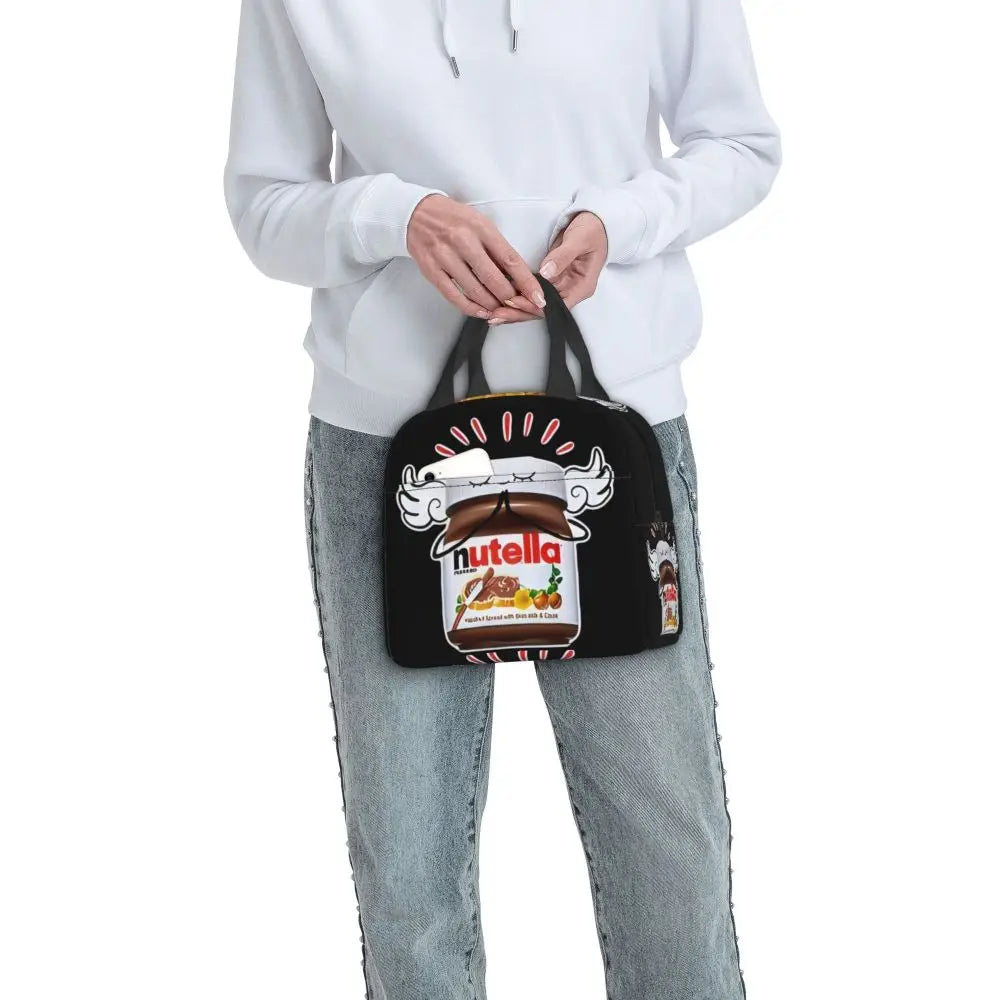 Custom Italy Nutellas Thermal Insulated Lunch Bag Women Portable Lunch Container for Outdoor Picnic Storage Food Box