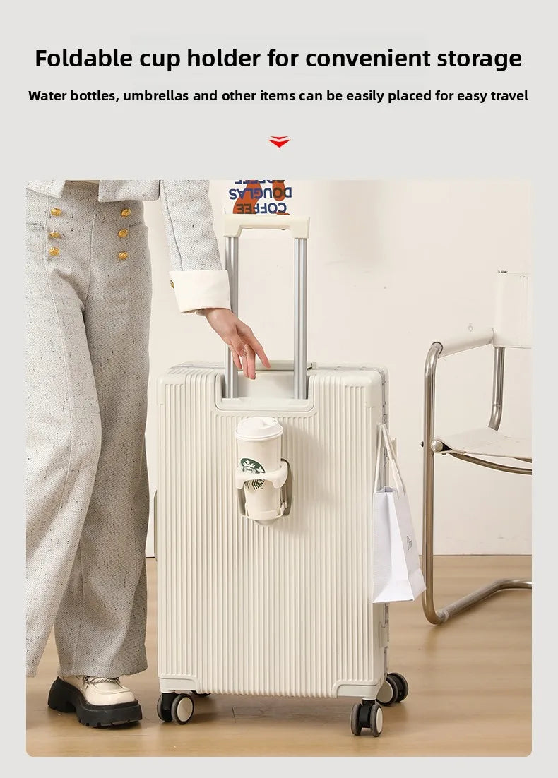 2026 new front opening luggage compartment, multifunctional business travel suitcase, sturdy passenger boarding suitcase