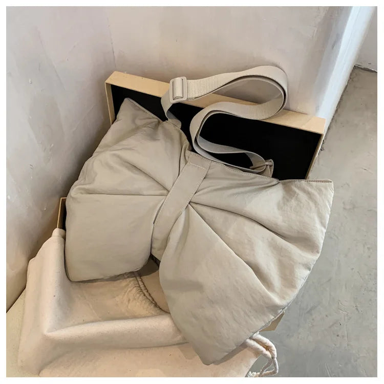 Soft Nylon Women's Portable Shoulder Bag Large Capacity Female Commute Crossbody Bags Simple Design Ladies Tote Purse Handbags