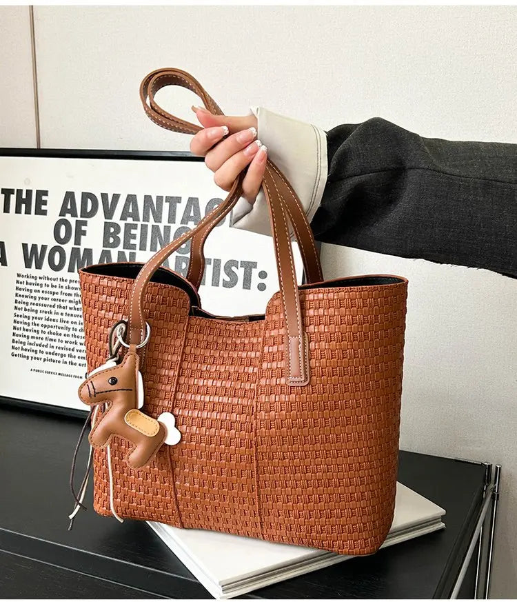 Nylon Shoulder Tote Bag Large Capacity Waterproof for Women Office Shopping Travel Daily