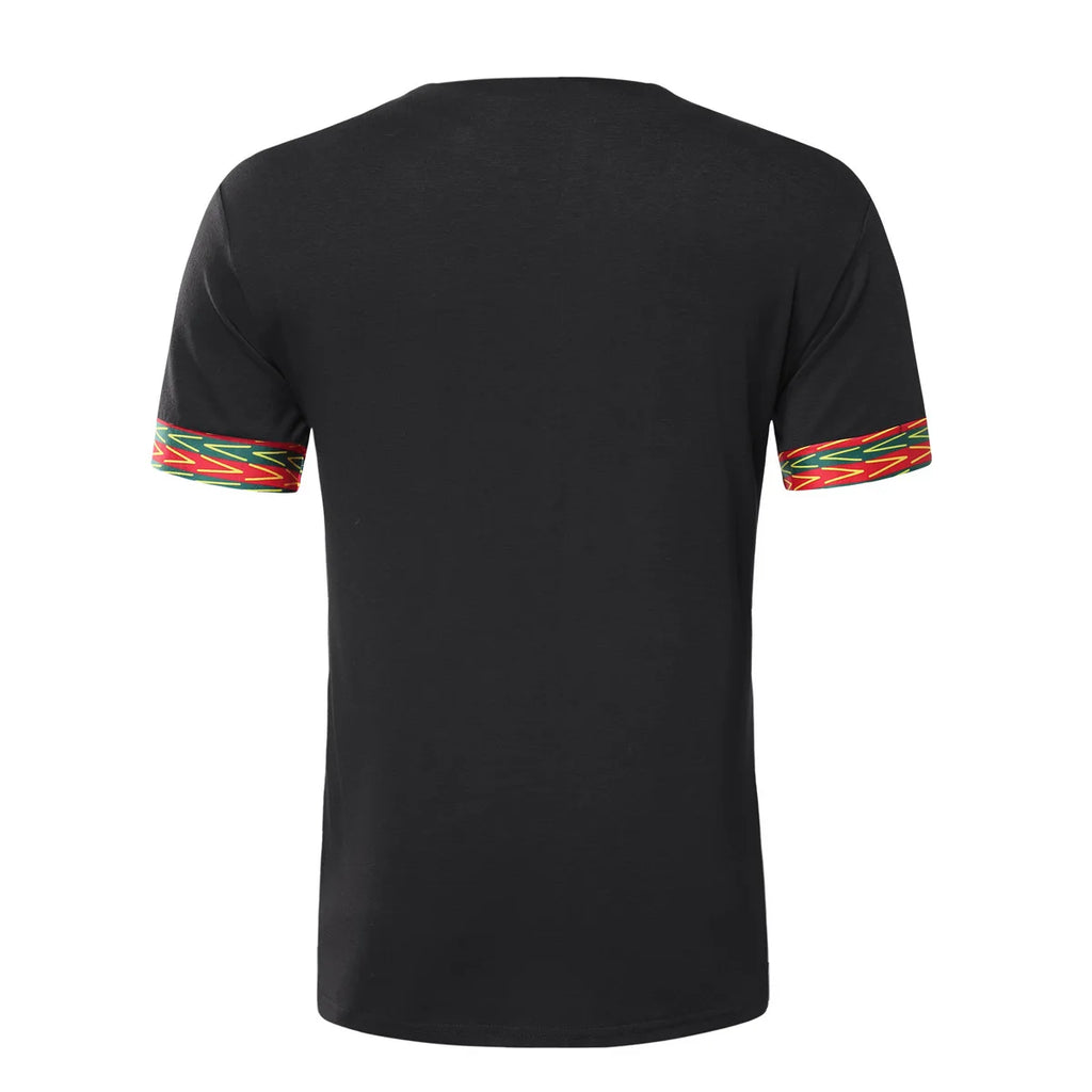 2026 Men's African Traditional Clothing Men Dashiki Short Sleeve T-shirt Fashion V-neck Printed Ethnic Style Casual Tops for Men
