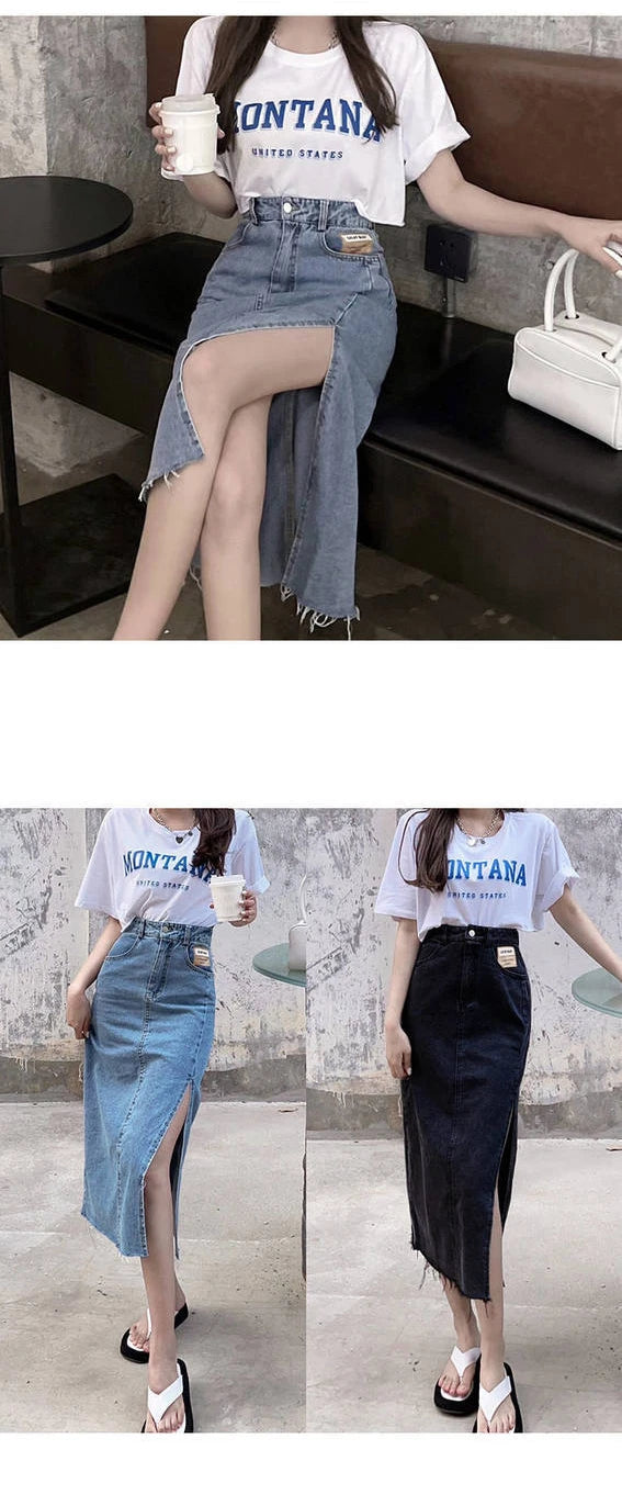 Womens Skirt Formal Clothing Maxi Skirts for Woman Jeans Denim Long Pencil Office Zipper Cheap Y2k Trend Harajuku A Line Stylish
