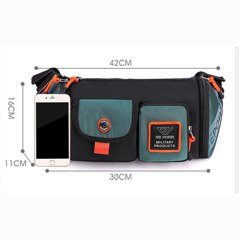 Men Waist Fanny Pack Bum Hip Sling Chest Belt Bag Multi-purpose Travel Climb Waterproof Nylon Male Cross Body Messenger Bags