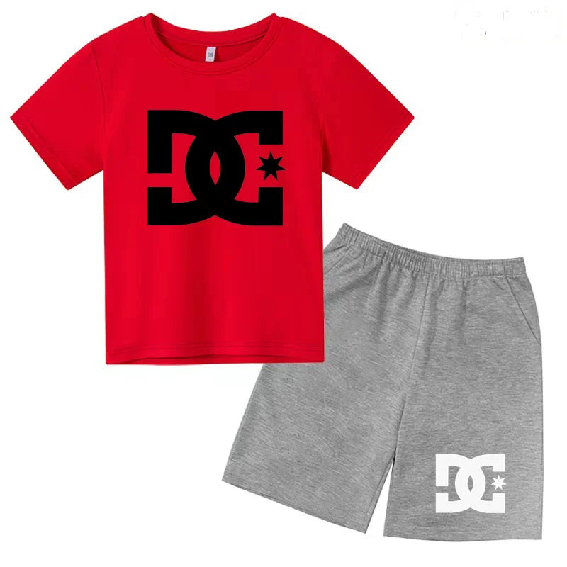 Children's Summer Sets - Boys and girls' 3-13 age group daily wear sports Tshirts,casual short-sleeved shorts,cute gift clothing