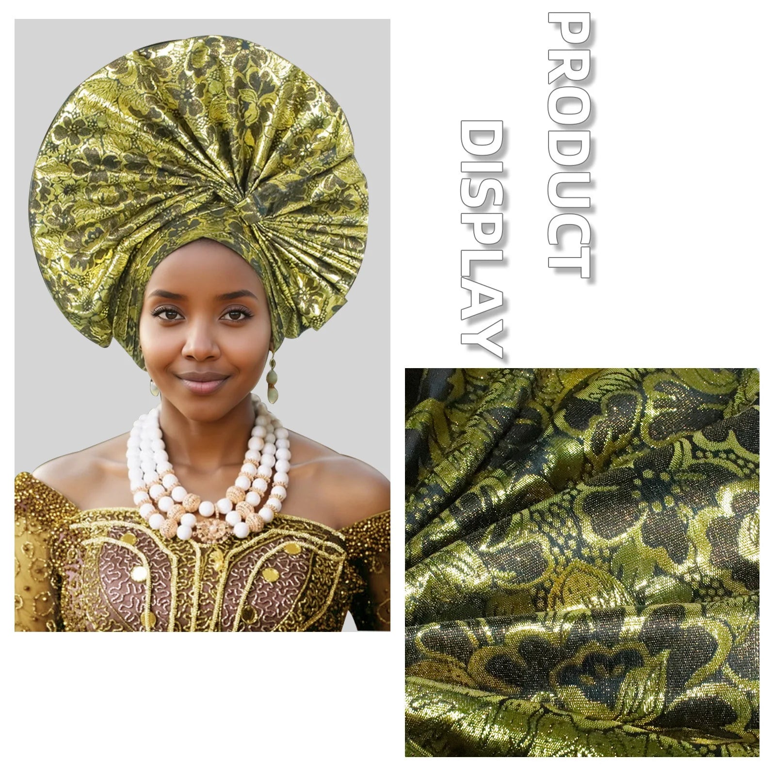 Elegant African Autogele Women's Turban Cap Nigeria Wedding Gele Ready To Wear Headtie Evening Party Headwear African Headtie