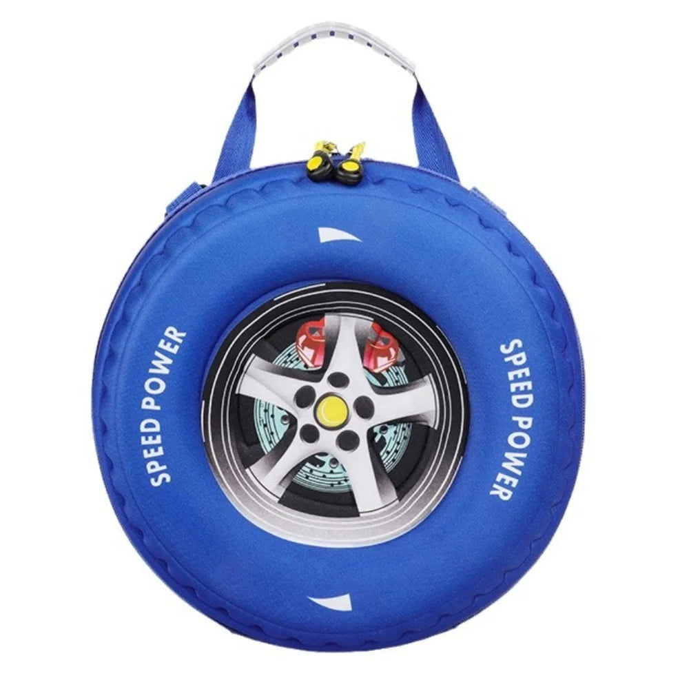 Colorful Tyre Shaped Children's Schoolbag EVA 3D Cartoon Wheel Kindergarten Shoulder Bag Load Reducing Kid Backpack