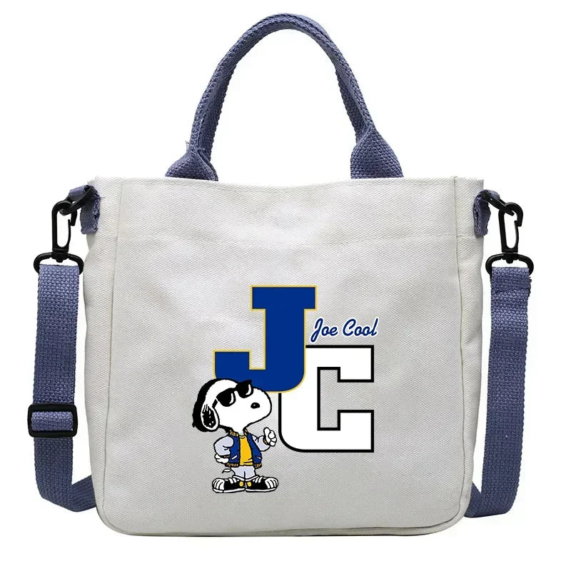 Snoopys Cartoon Canvas Bag Children Crossbody Bags School Bookbag Student Supplies Lightweight Portable Kawaii Shoulder HandBag