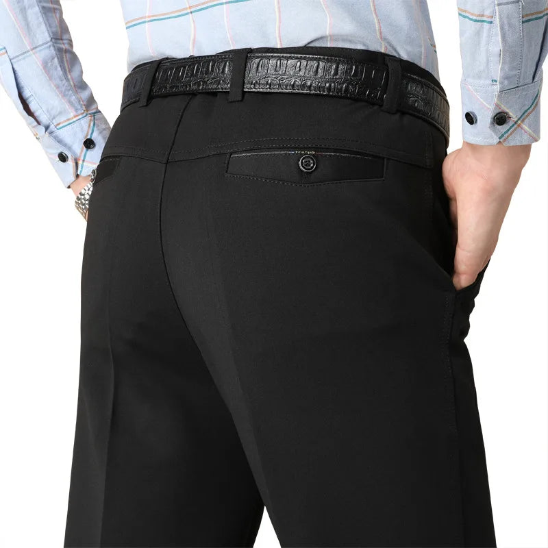 MRMT 2026 Brand Men's Trousers Middle-aged Men Trousers Casual Loose Thin Pants for Male Straight High Waist Man Trouser Pant