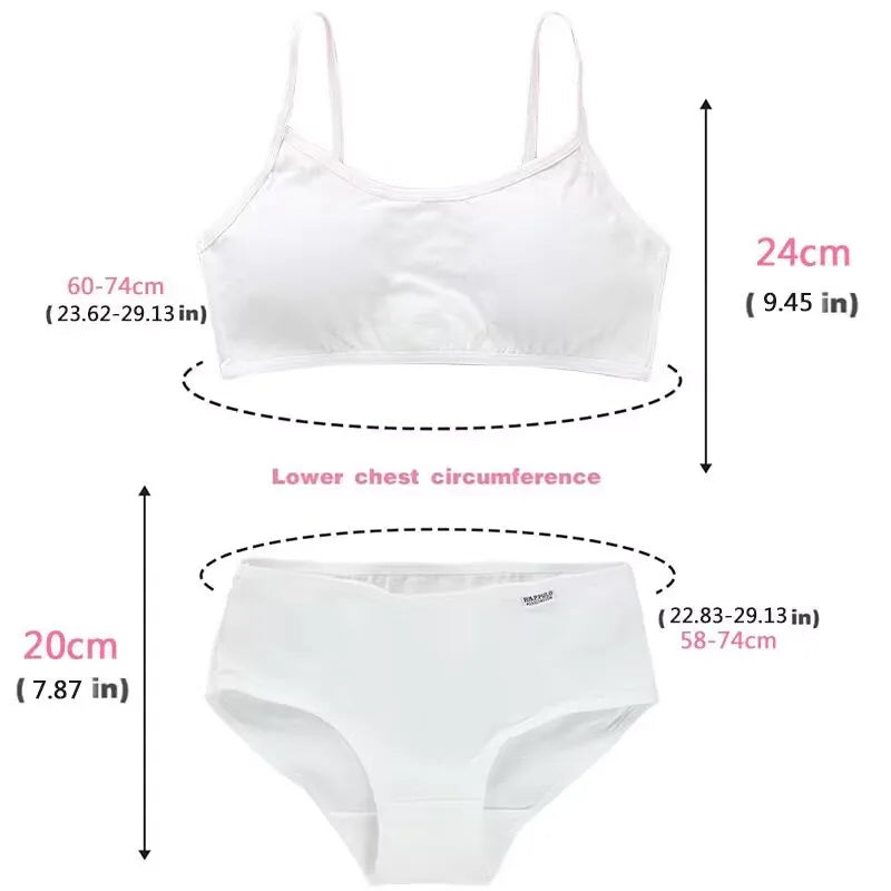 Kids Girls Training Bras Set Girls Teenage Underwear Cotton Tank Tops for 8-14 Years
