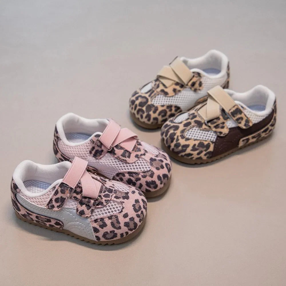 Kid's Sneakers Summer Sport Shoes For Children Mesh Breathable Leopard Boy's Girl's Running Footwear Anti-slippery Ergonomics