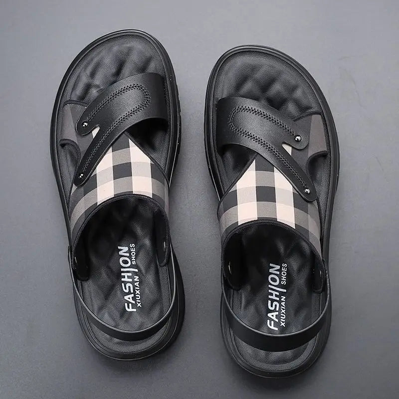 Luxury Men's Sandals - Premium Summer Slide Sandals Anti-Slip Soft Sole Outdoor/Indoor Durable Comfortable Trendy High-End