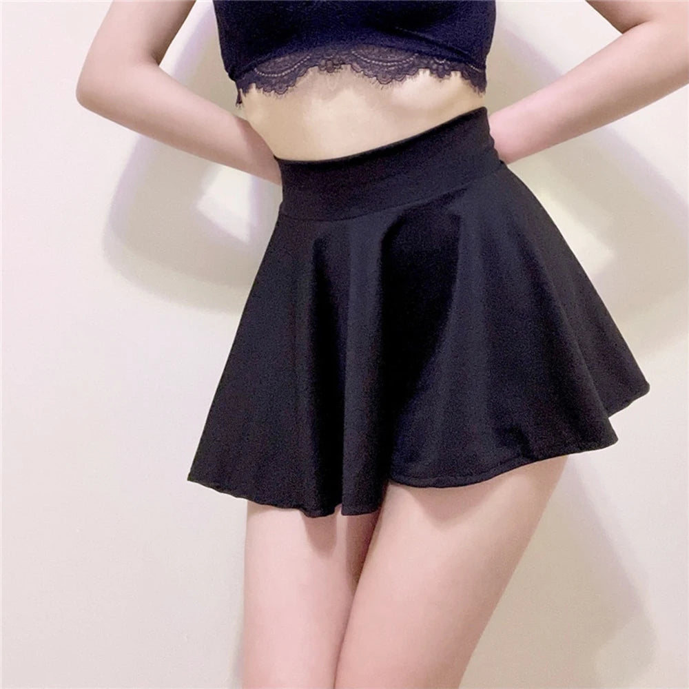 Sexy Micro Mini Skirts for Women Basic Black Shorts Pleated Skirt Girls Dance High Waist A-Line Pleated Skirts