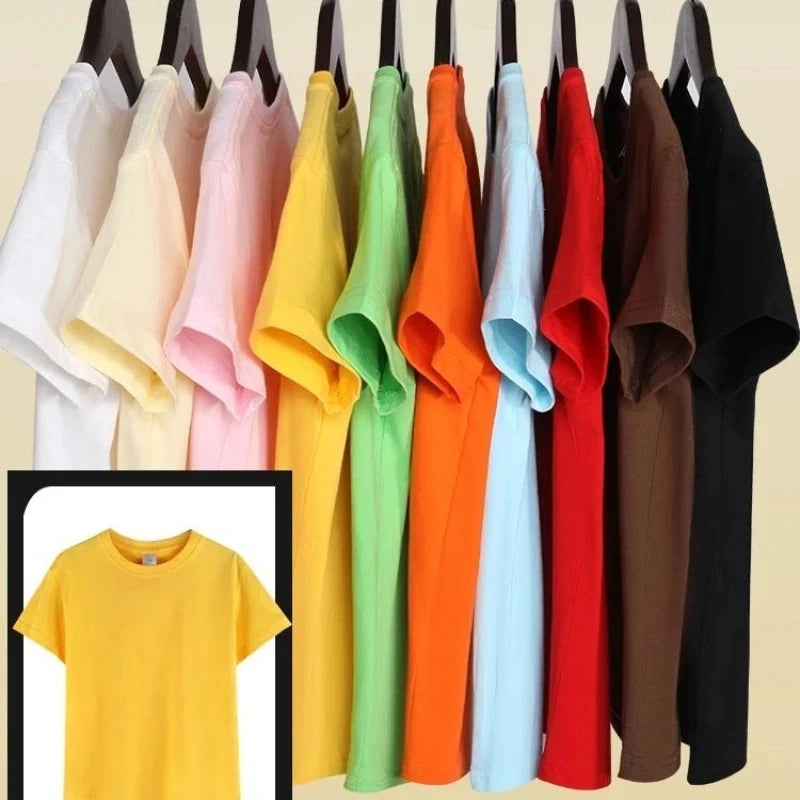 Boys T-shirts 2026 Summer Tops for Kids Short-sleeve Girls Tees Candy Color Children Shirts Cotton Teenager School Outfits