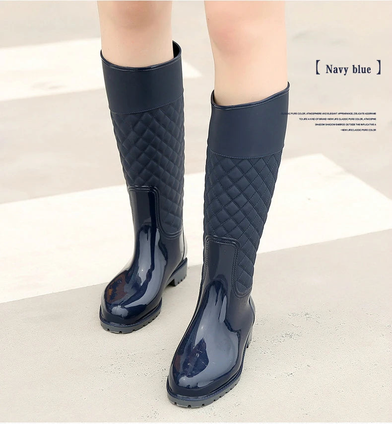 2023 New Women Rain Boots Lady Rain Water Shoes Ourdoor Rainboots  Italianate Pvc Rubber Rainboots Lady Waterproof Shoes