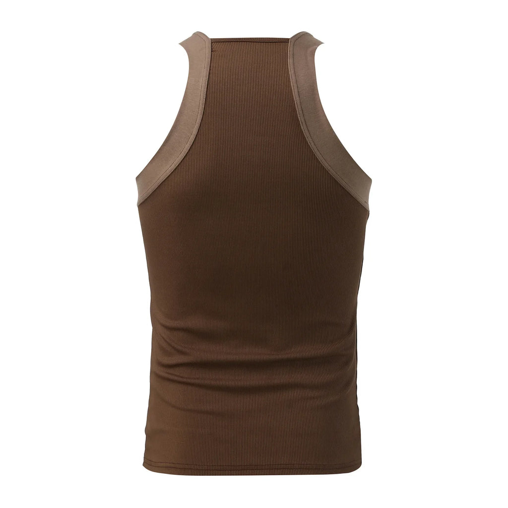 Summer Men's New Solid Color Fashion Sleeveless Shapewear Europe and America Men Sexy Tight Elastic Vest S-4XL