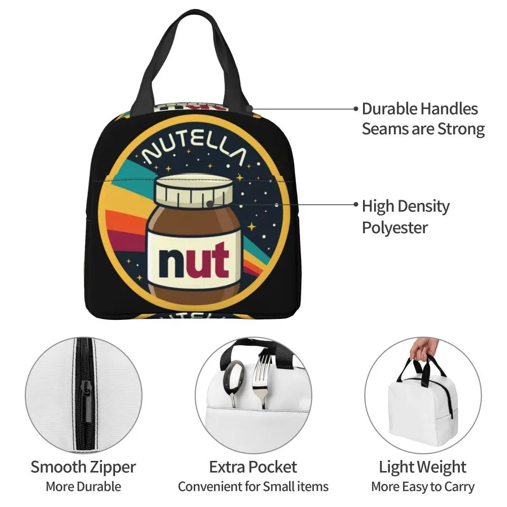 Custom Italy Nutellas Thermal Insulated Lunch Bag Women Portable Lunch Container for Outdoor Picnic Storage Food Box