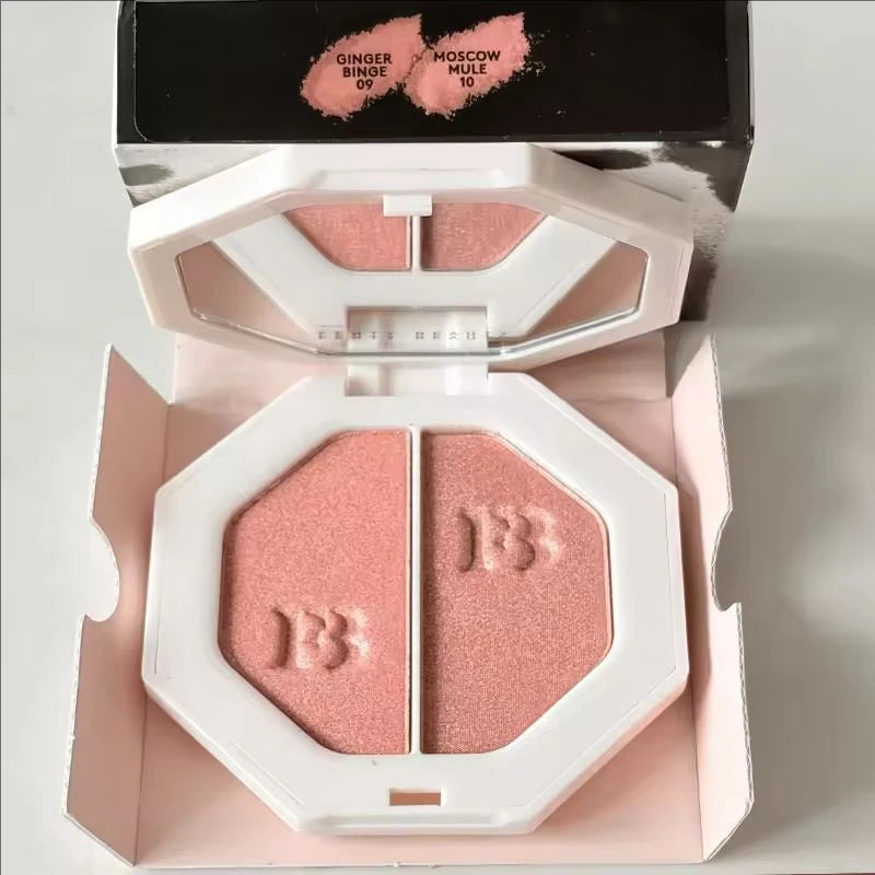 Fenty Beauty Portable Matte Two Color Powder with Fluorescence Perfect Concealer Lasting Natural Makeup Highlight Powder Makeup