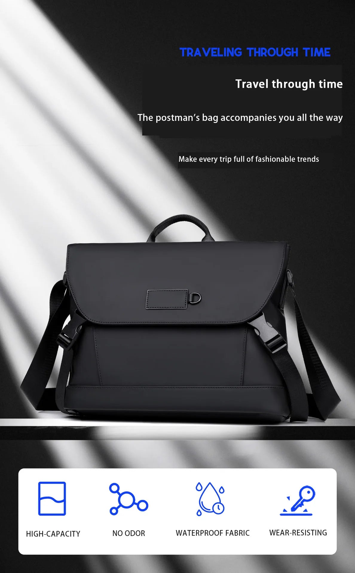 New Briefcase, High-End Business Crossbody Bag, Commuter Travel Backpack, Large-Capacity Shoulder Bag, Fashionable Water-Repellent Handbag, Laptop Bag, Solid Color Casual Bag