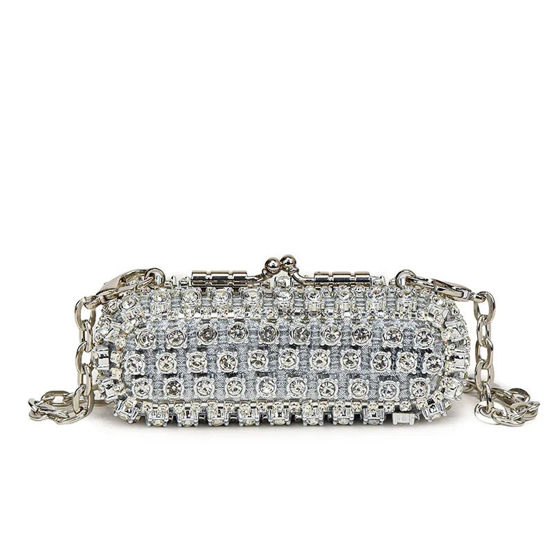 Mini Evening Bags for Women 2025 New Fashion Diamonds Shoulder Bag Ladies Luxury Cute Chain Party Lipstick Crossbody Bag Woman
