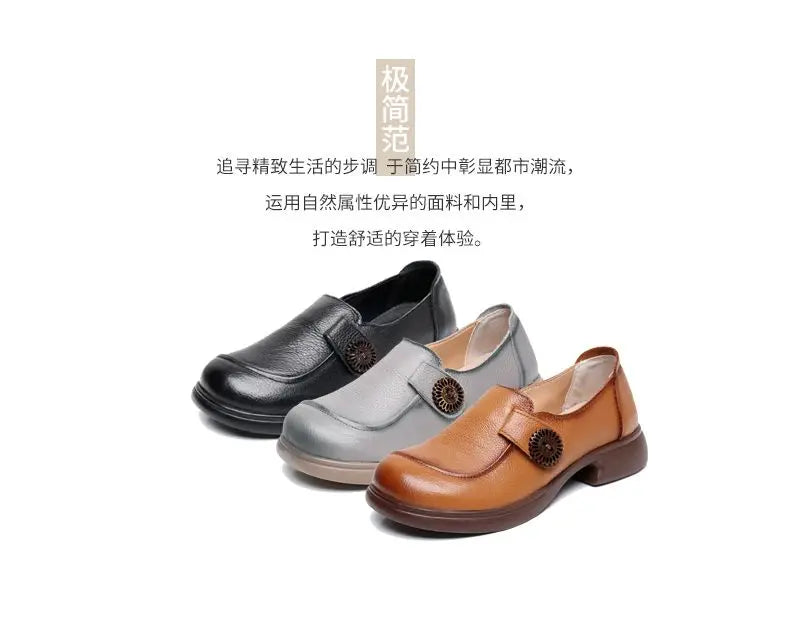 Genuine leather loafers women  comfortable gray shoes low heels luxury ladies court shoes slip on moccasins elegant dress flats