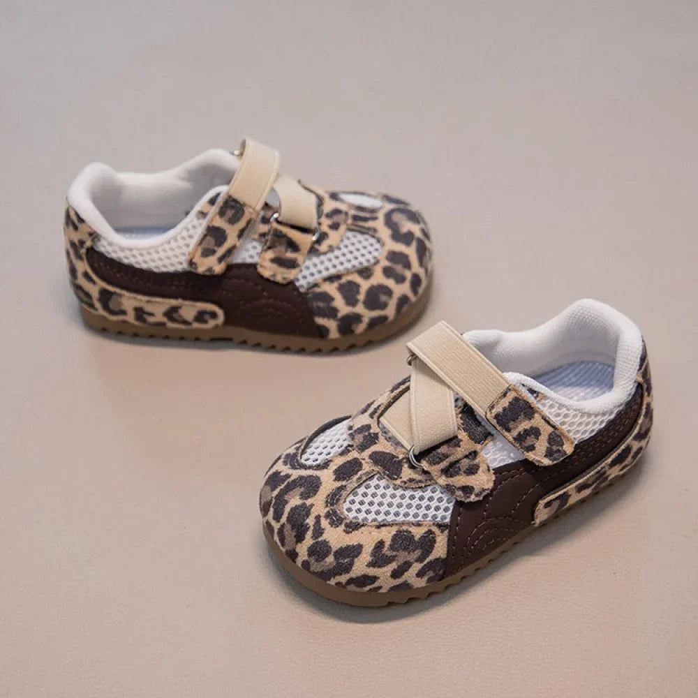 Kid's Sneakers Summer Sport Shoes For Children Mesh Breathable Leopard Boy's Girl's Running Footwear Anti-slippery Ergonomics