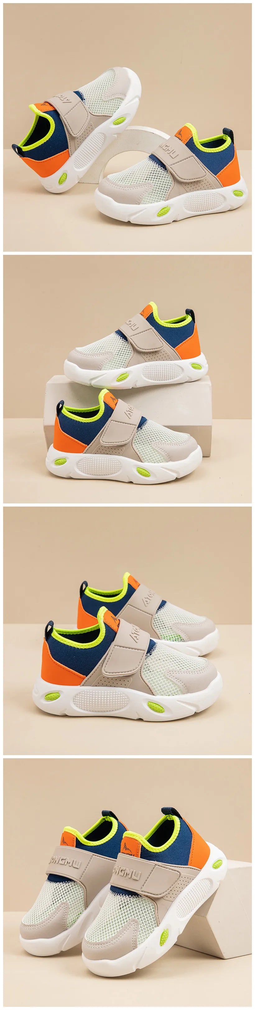 Kid Colorblock Casual Sneakers for Boys Girls 2025 Summer New Toddler Walking Shoes Hollowed-out Mesh Lightweight Kids Trainers