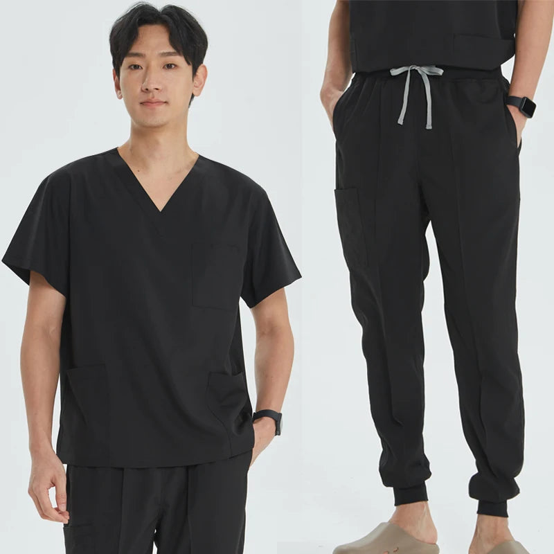 2026 V-neck Medical Nursing Uniforms for Men Short Sleeves Scrubs Surgical Sets Pediatrics Hospital Clothing S21