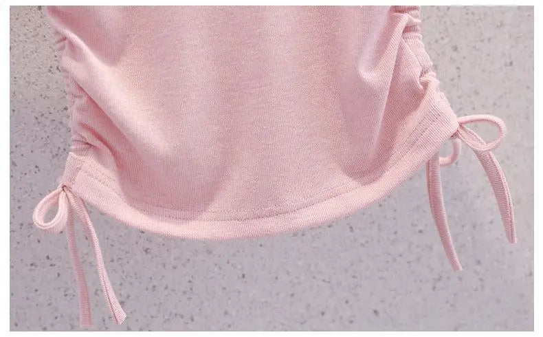 Summer Teenage Girls Clothes Set Children O-Neck Tshirt and Mid Skirt Suit Student School Short Sleeve Top Bottom Outfits