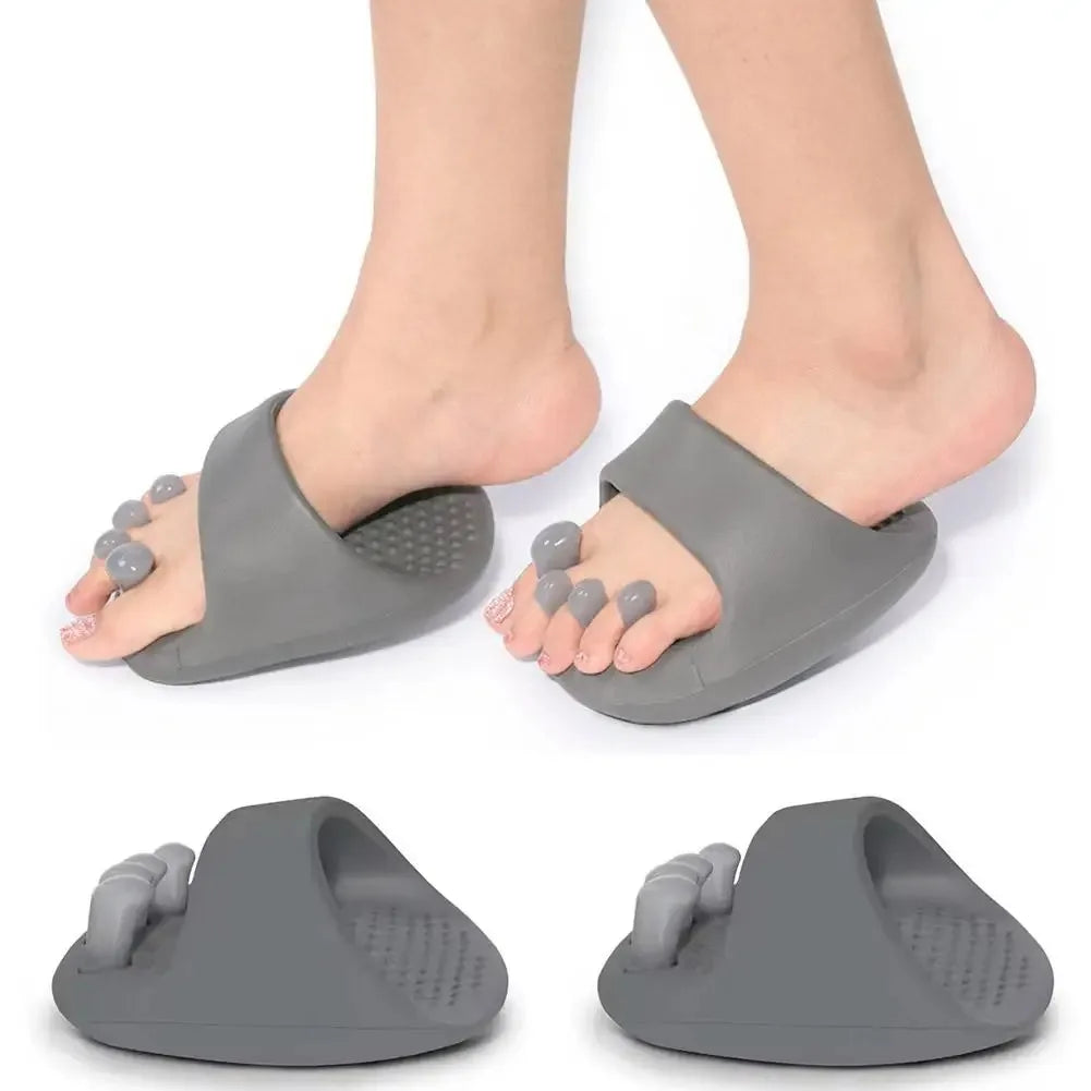 Women's Arch Support Massage Slippers Thick Soled Slide Sandals Shaking Slimming Shoes Postpartum Leg Massage Foot Relief