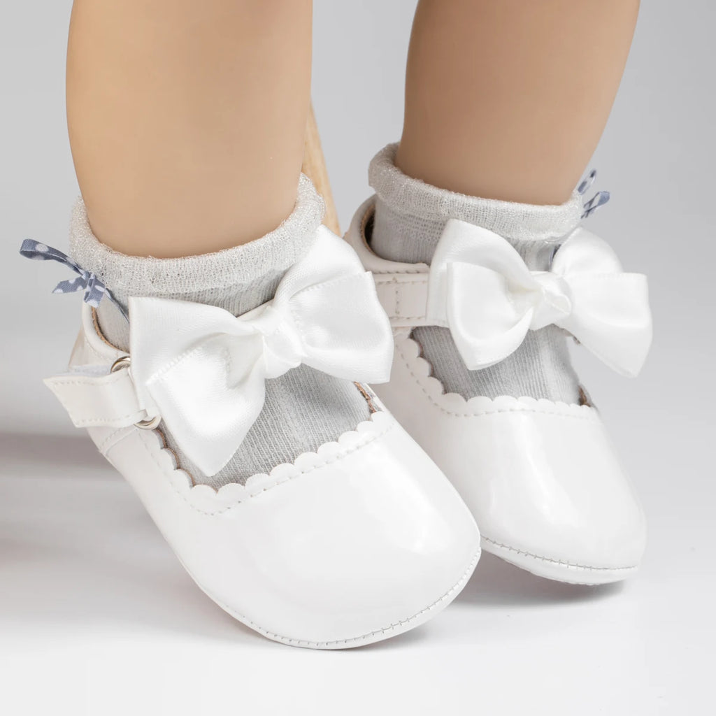 KIDSUN Newborn Baby Girl Shoes PU Leather Bowknot Dress Shoes Infants Rubber Non-Slip Toddler First Walker Baby Shoes Girls