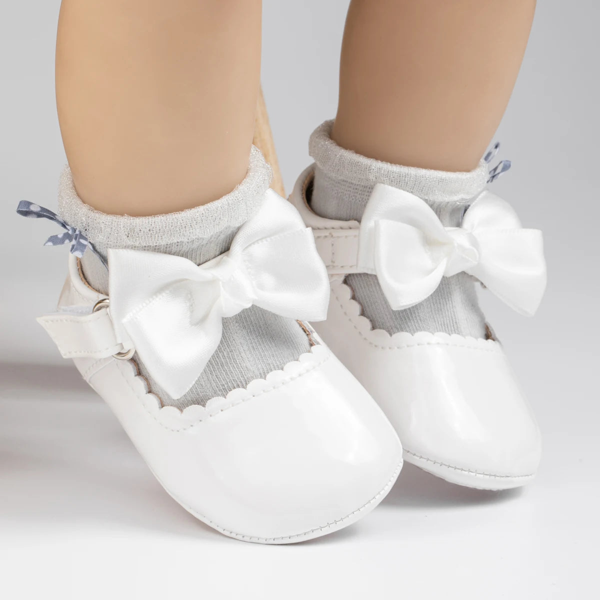 KIDSUN Newborn Baby Girl Shoes PU Leather Bowknot Dress Shoes Infants Rubber Non-Slip Toddler First Walker Baby Shoes Girls