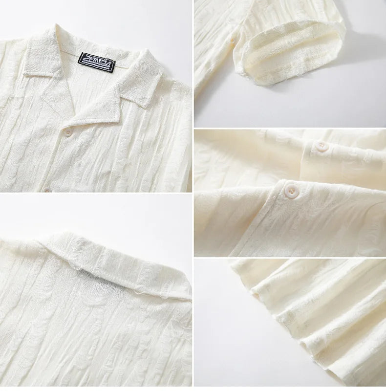 2026 Men's Summer Shirts Top Solid Turn-Down Collar Short Sleeve Shirt for Men Loose Half Sleeved Non Ironing T-shirt Male New