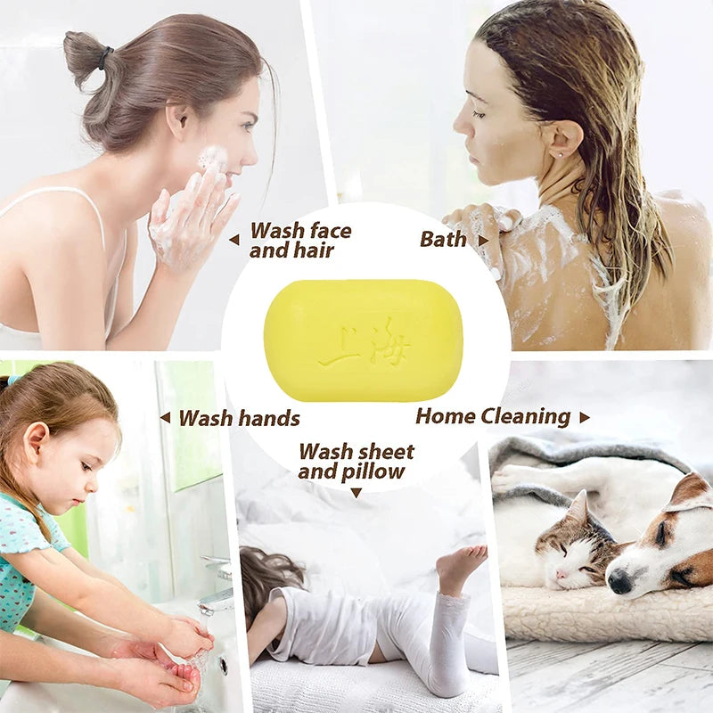 Shanghai Sulfur Soap 5/3Pcs Bath Soap For Deeply Cleanse The Skin Cleaning Hands And Face Keep Comfortable Cleaning Unisex
