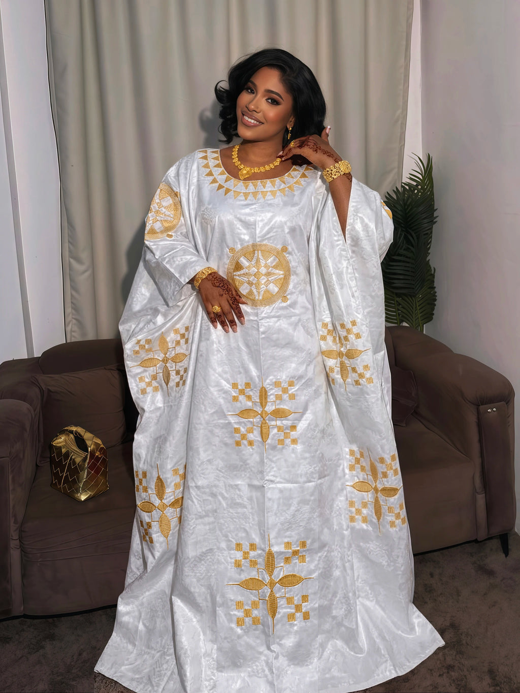 White And Gold African Women Bazin Riche Boubou Dress Original Nigeria Basin Rich Wedding Party Dashiki Gown Shining Robe