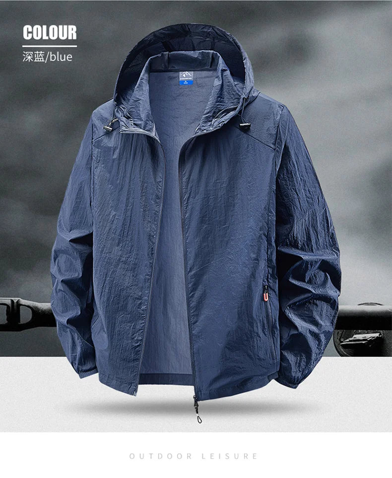 Fast Ship Summer Jackets Men Hooded Windbreaker Coats Camping Sunscreen Clothing Men Ultrathin Fishing Wearing Man Sportswear