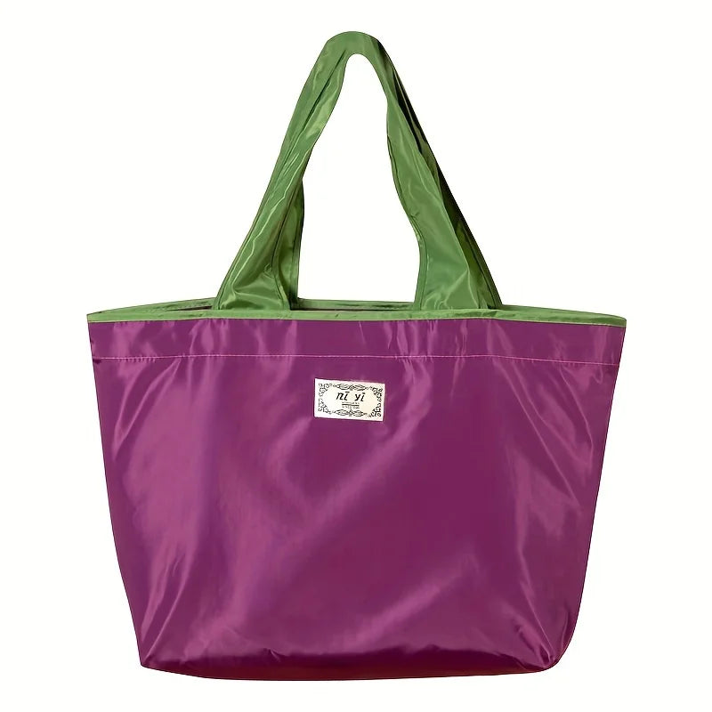 Nylon Supermarket Shopping Bag,Reusable Grocery Bags- Large Capacity Foldable Grocery Tote with Adjustable Shoulder Strap