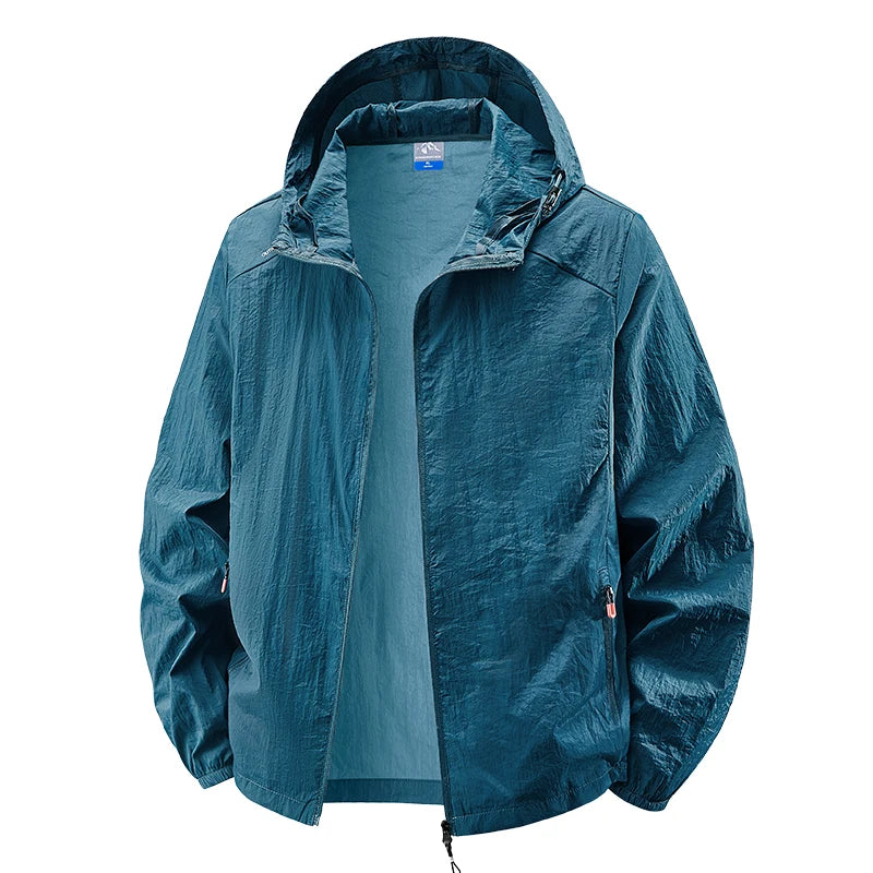 Fast Ship Summer Jackets Men Hooded Windbreaker Coats Camping Sunscreen Clothing Men Ultrathin Fishing Wearing Man Sportswear
