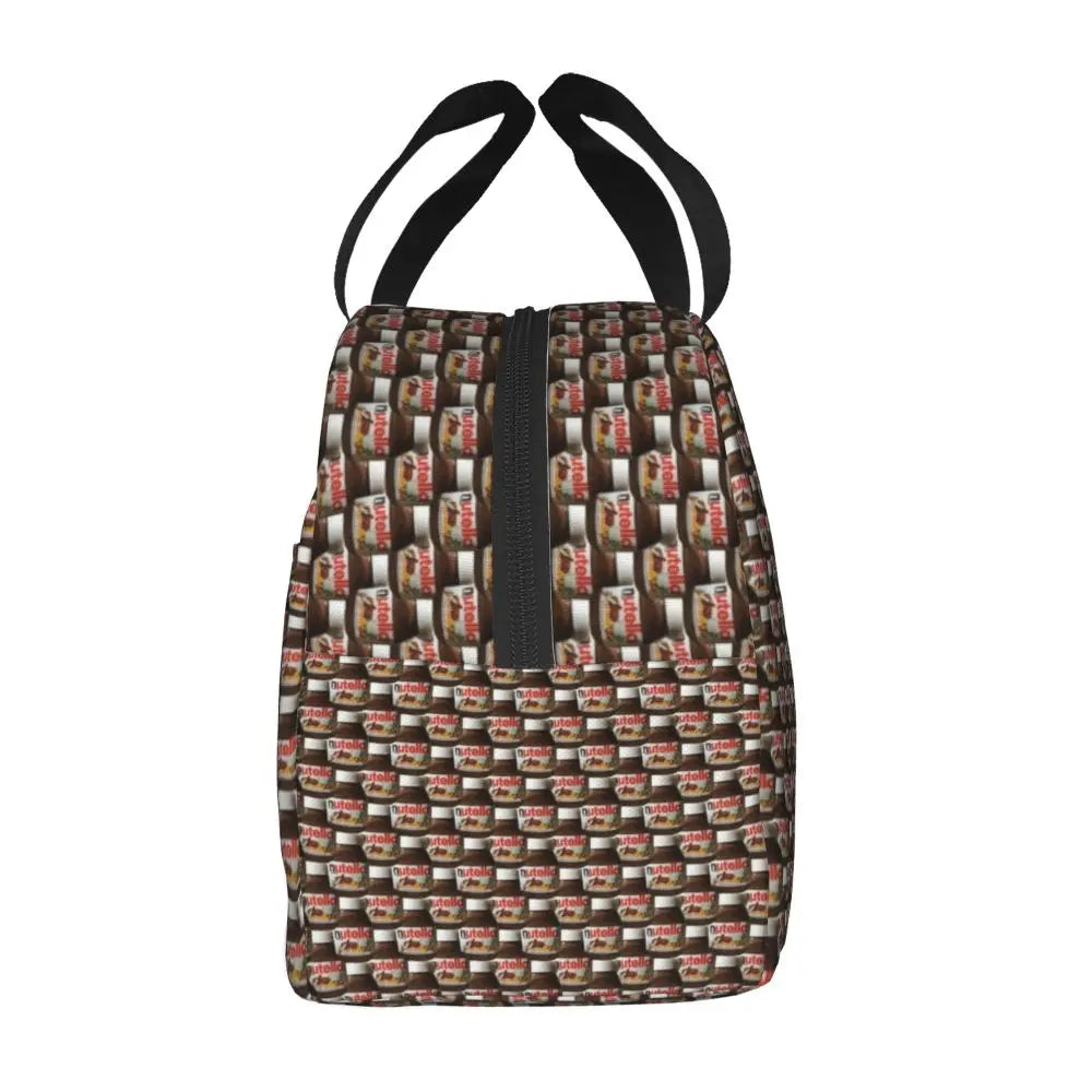 Custom Italy Nutellas Thermal Insulated Lunch Bag Women Portable Lunch Container for Outdoor Picnic Storage Food Box