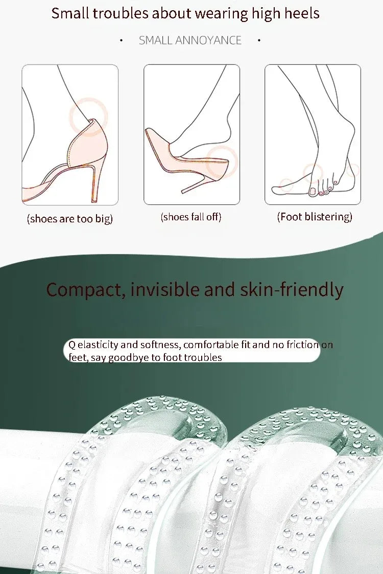 GEL Heel Protectors Women Silicone Cushion Foot Care Products Non Slip Shoe Pads for High Heels Adjustable Size Insoles