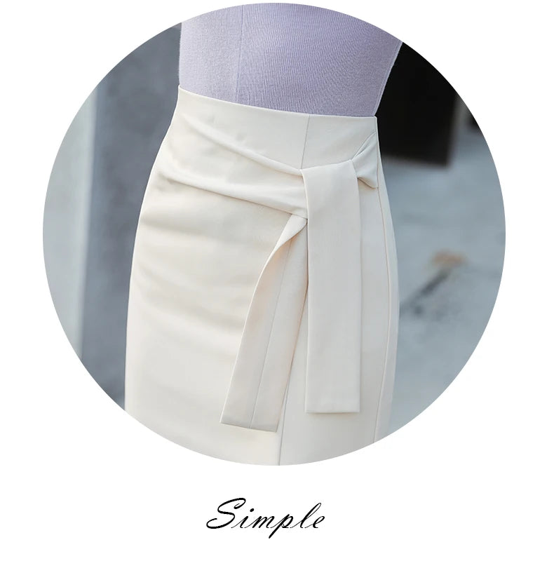 Design Sensation  Maturity Slimming Midi Skirt Women's Spring 2026 New Style High Waist Zipper Side Slit H-Shape Skirt