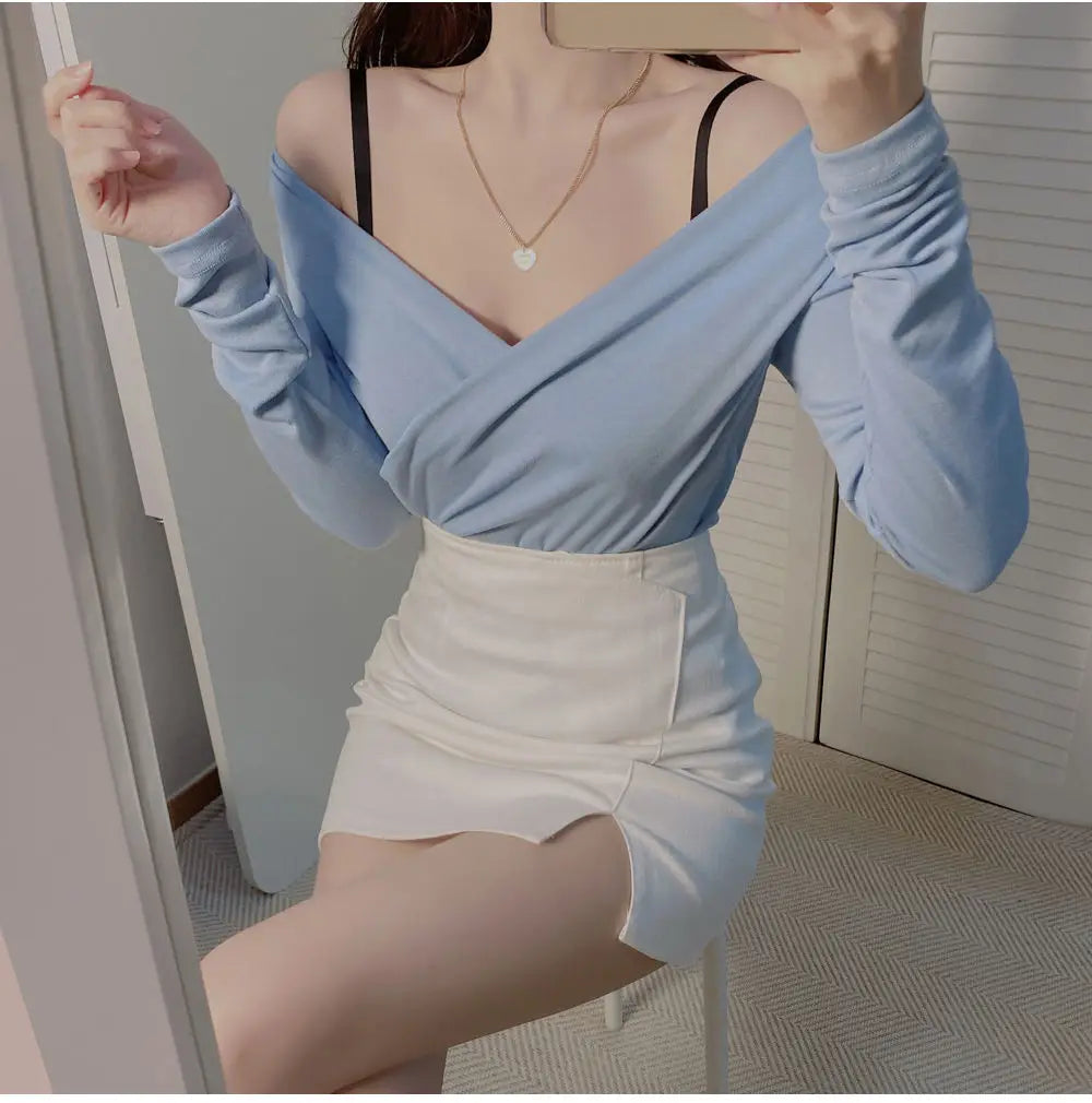 Skirts for Woman with Slit Women's Skirt Chiffon Suit Clothes Mini Short Wrap Tight White Black New In Stylish Luxury Premium V