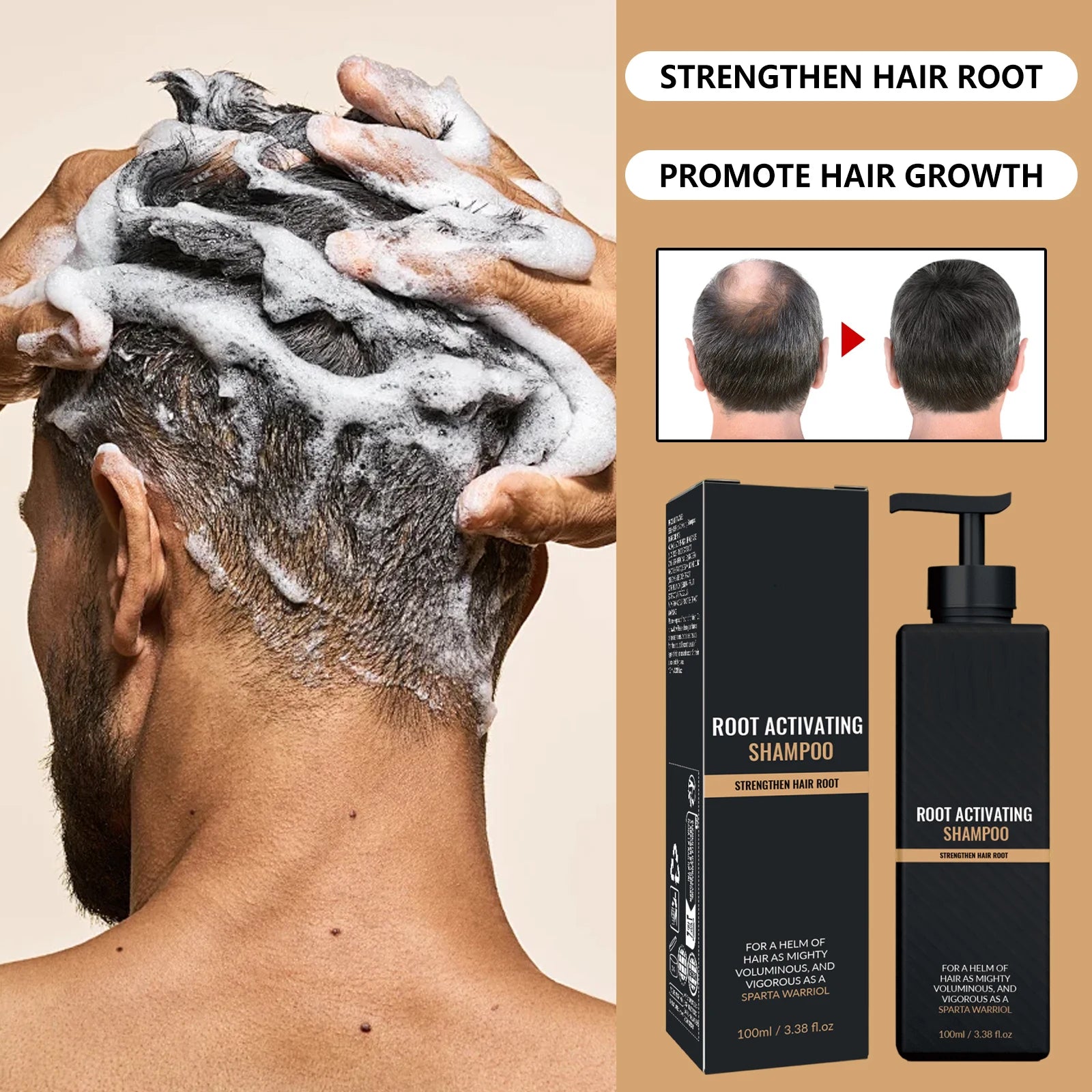 Hair Growth Shampoo for Men Strengthen Scalp Nourishing Anti Hair Loss Moisturizing Repairing Non-greasy Oil Control Clean 100ml