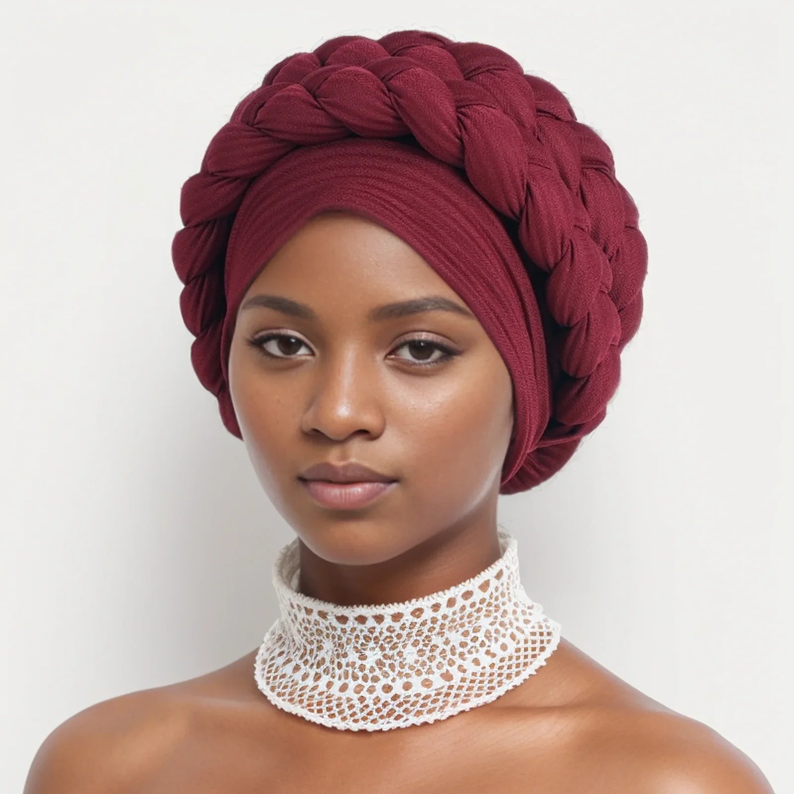 Nigeria Wrap Head Bonnet Ready to Wear Female Headtie Autogele 2024 Soft Fabric Braid Halo Turban Cap African Women's Head Wraps
