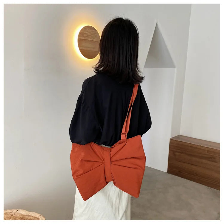 Soft Nylon Women's Portable Shoulder Bag Large Capacity Female Commute Crossbody Bags Simple Design Ladies Tote Purse Handbags