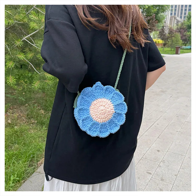 Ladies' Crossbody Bags New Handmade Woven Flower Kawaii Sweet Shoulder Bags High-quality Luxury Brand Crossbody Bags For Girl