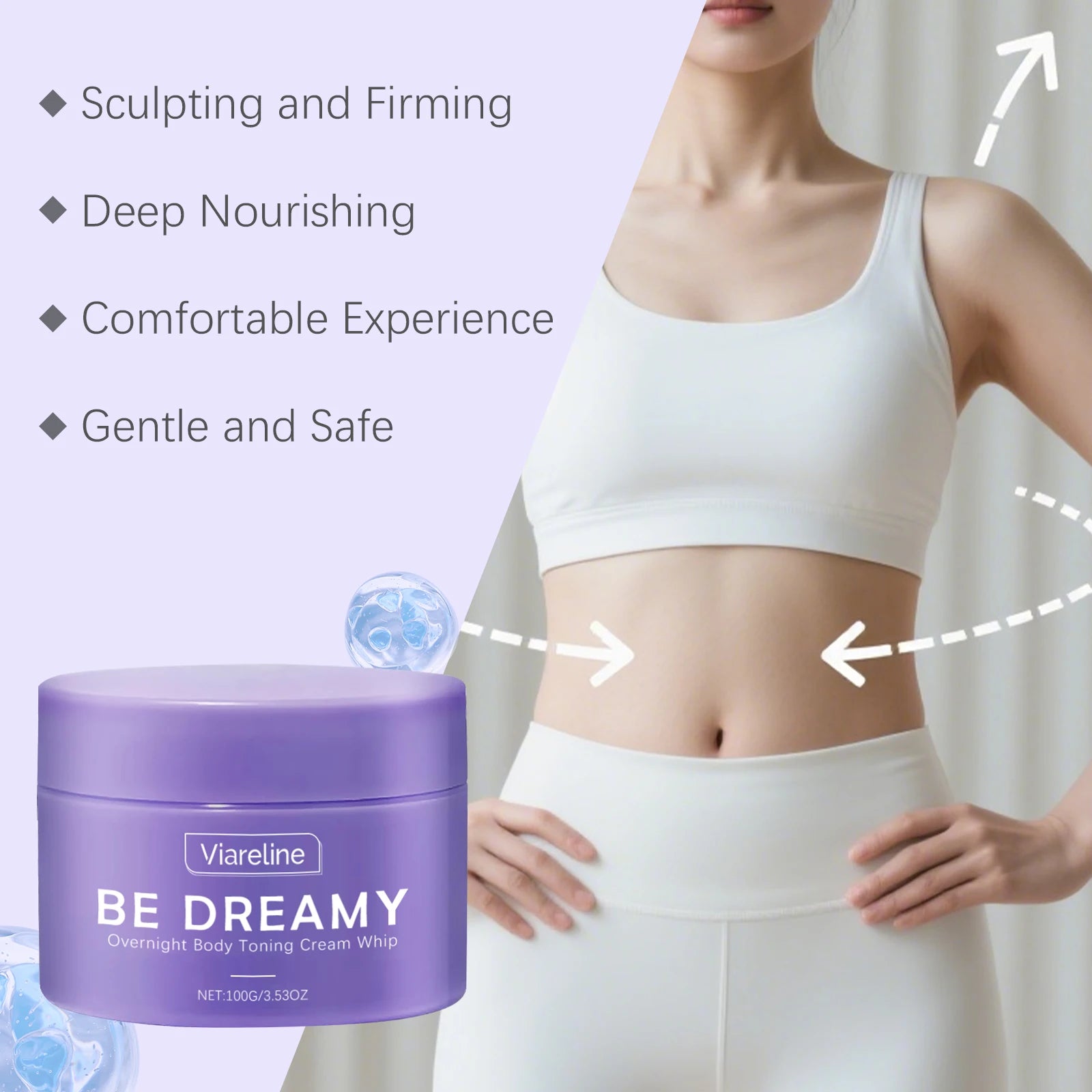 100G Body Toning Cream Gentle Nourishing Enhance Skin Elasticity Firming Lightweight Non-greasy Tightening Body Shaping Lotion