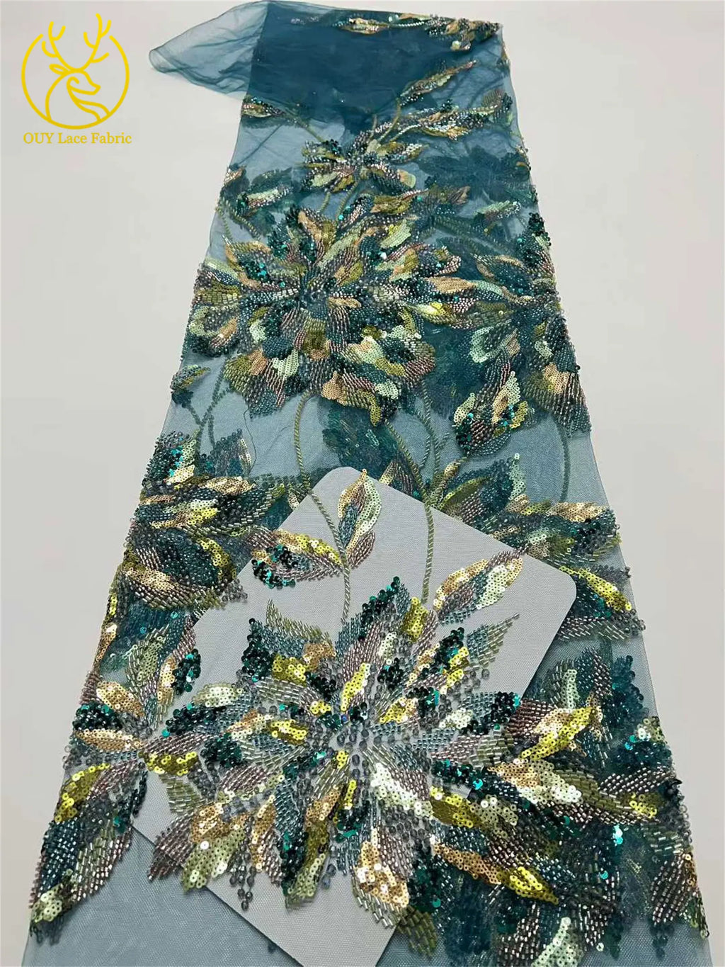2026 Nigeria Wedding Dress Sewing High Quality African Groom Embroidery Beaded Lace Fabric French Sequin Tulle Lace Fabrics